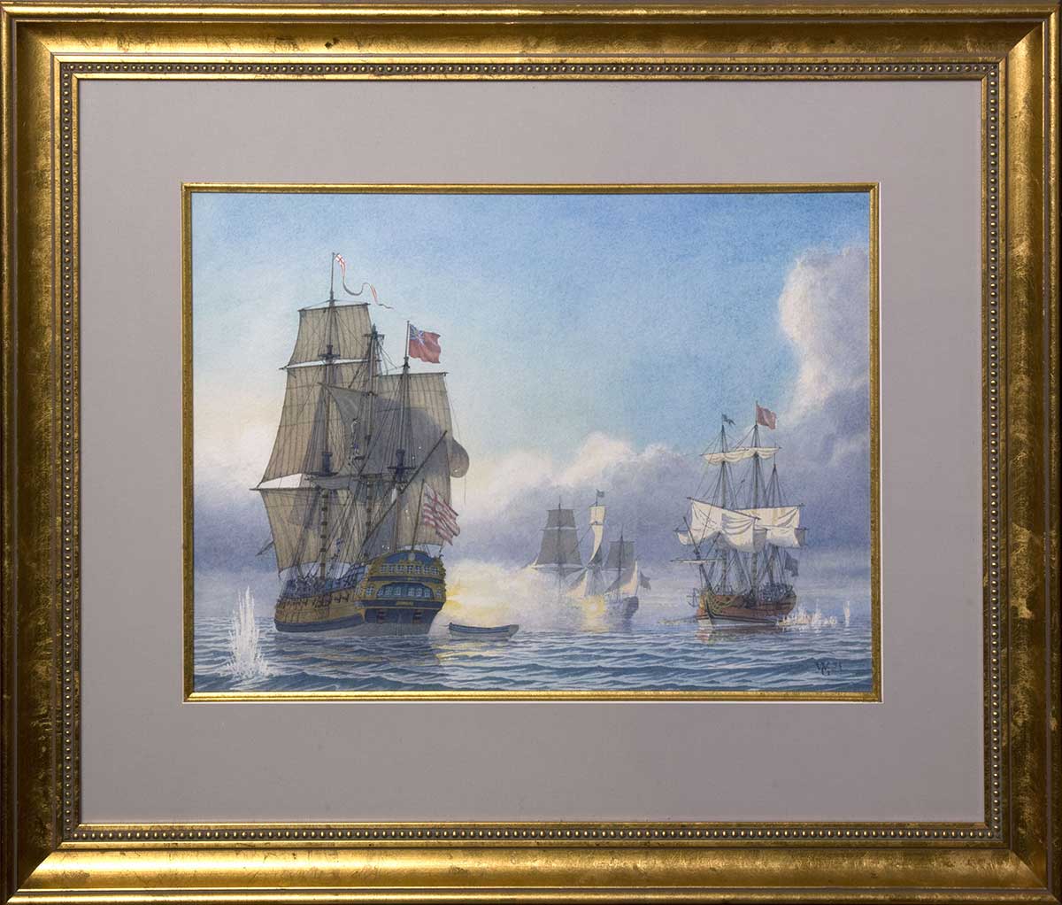 Original aquarelle of ship Cassandra, by William Gilkerson